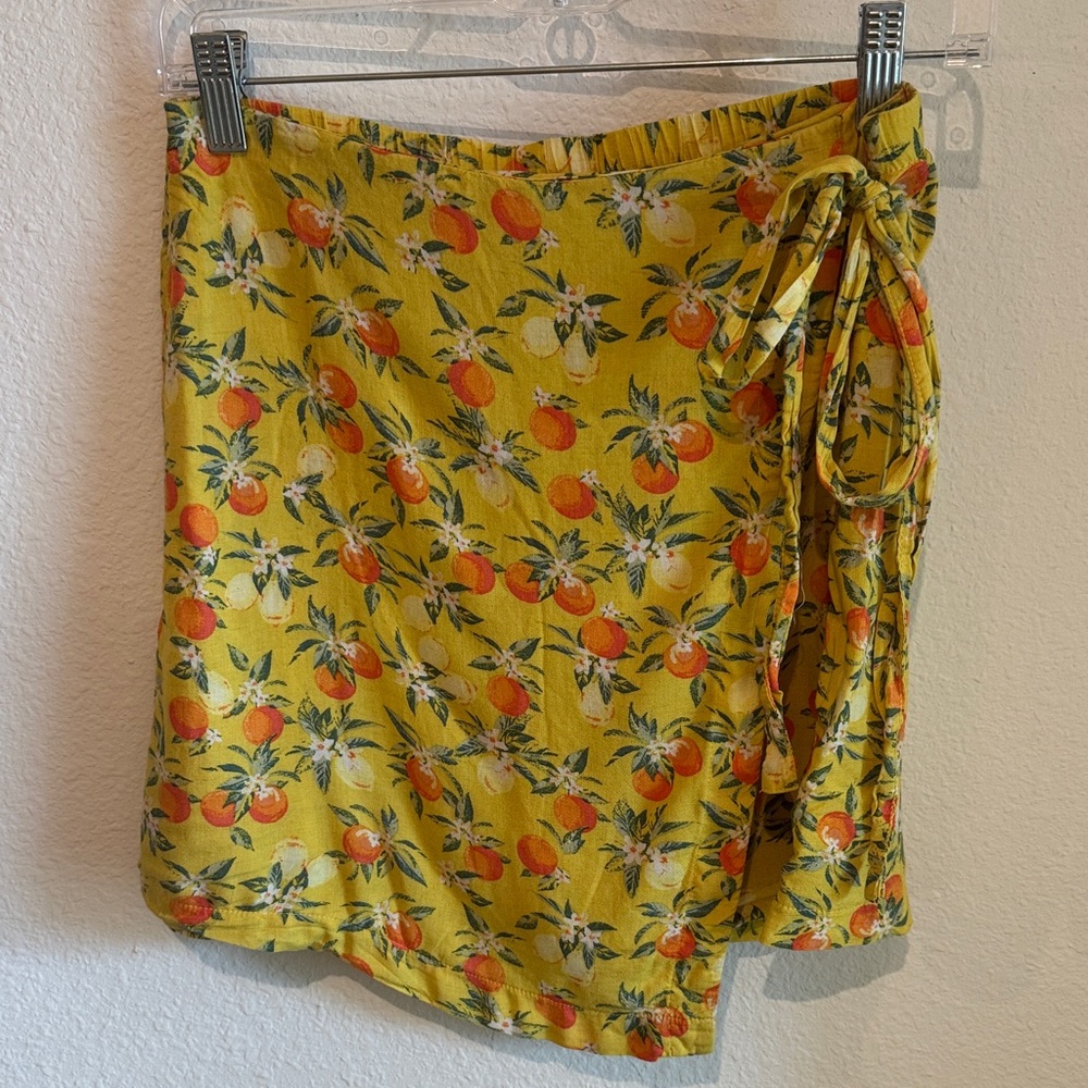 Wild Fable Yellow Floral Wrap Skirt